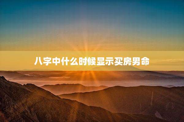 八字中什么时候显示买房男命