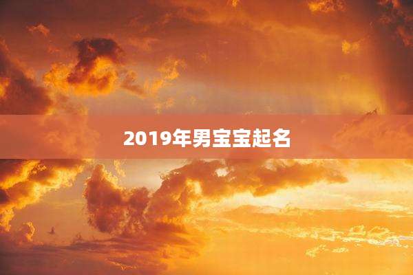 2019年男宝宝起名