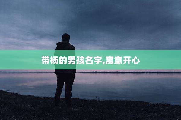 带杨的男孩名字,寓意开心