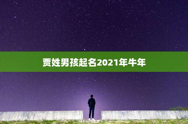 贾姓男孩起名2021年牛年