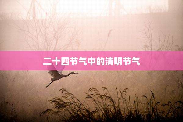 二十四节气中的清明节气