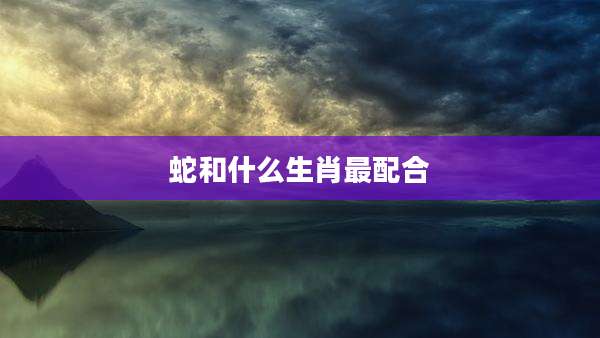 蛇和什么生肖最配合