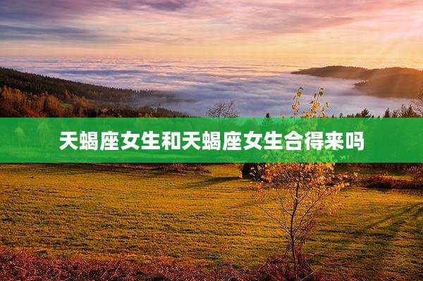 天蝎座女生和天蝎座女生合得来吗