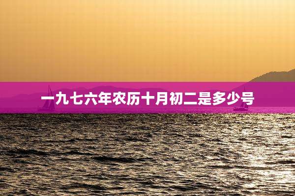 一九七六年农历十月初二是多少号