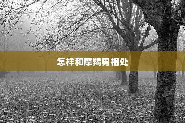 怎样和摩羯男相处