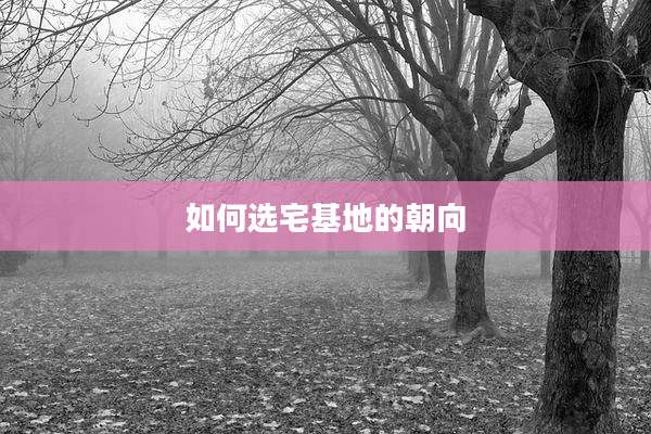 如何选宅基地的朝向