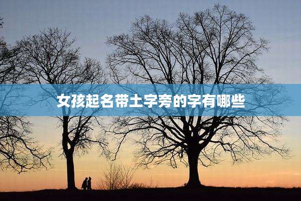 女孩起名带土字旁的字有哪些