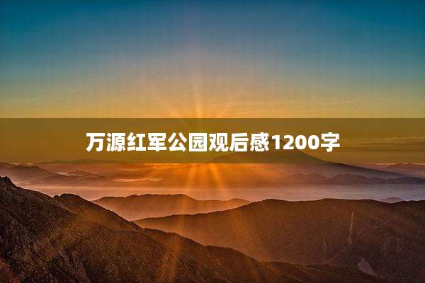万源红军公园观后感1200字