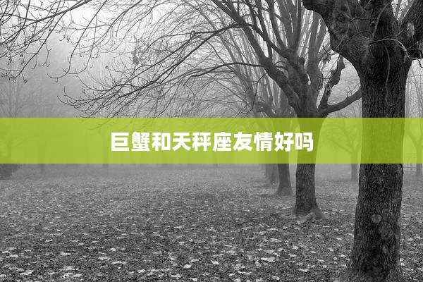 巨蟹和天秤座友情好吗