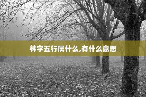 林字五行属什么,有什么意思