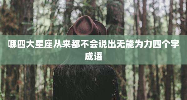 哪四大星座从来都不会说出无能为力四个字成语