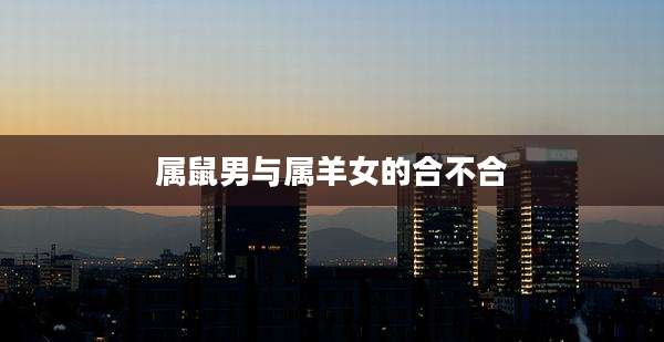 属鼠男与属羊女的合不合