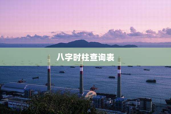 八字时柱查询表