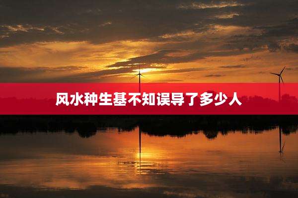 风水种生基不知误导了多少人