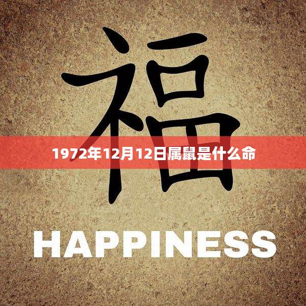 1972年12月12日属鼠是什么命