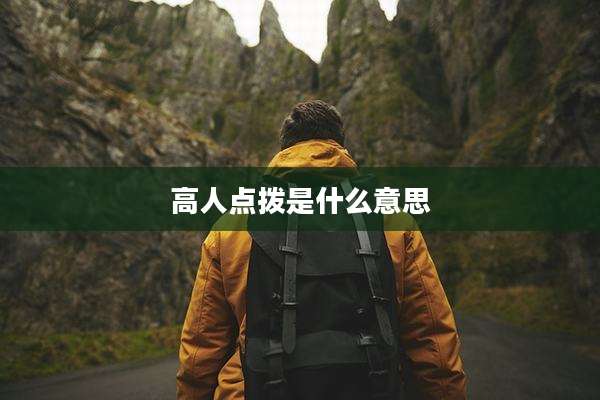 高人点拨是什么意思