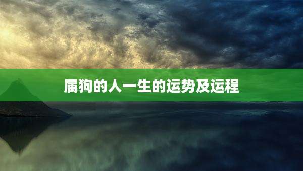 属狗的人一生的运势及运程
