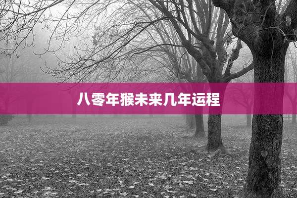 八零年猴未来几年运程