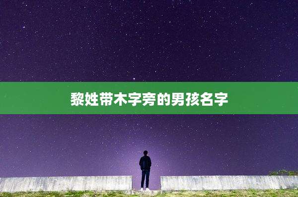 黎姓带木字旁的男孩名字