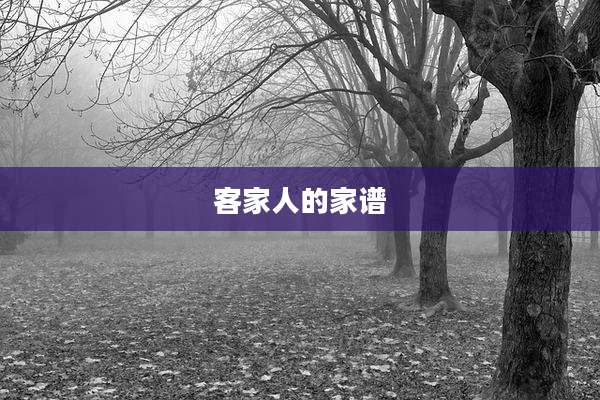客家人的家谱