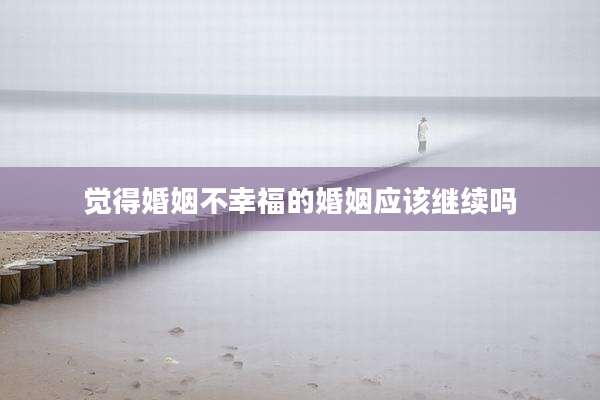 觉得婚姻不幸福的婚姻应该继续吗