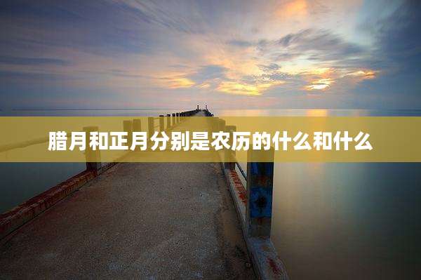 腊月和正月分别是农历的什么和什么