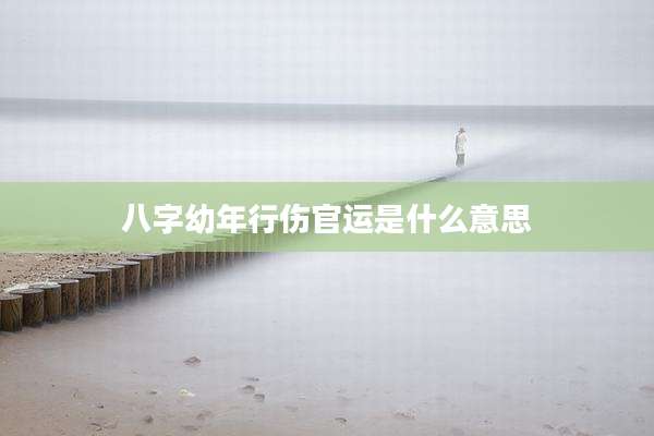 八字幼年行伤官运是什么意思