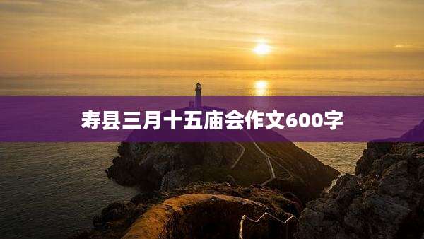 寿县三月十五庙会作文600字