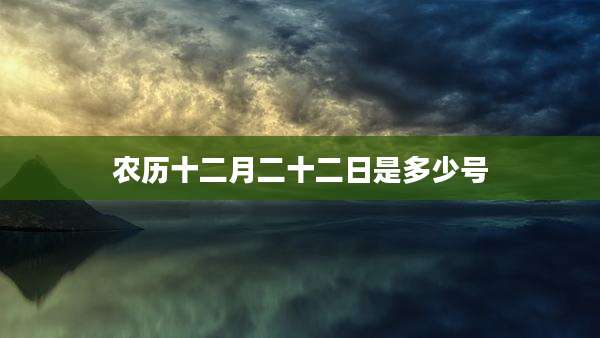 农历十二月二十二日是多少号