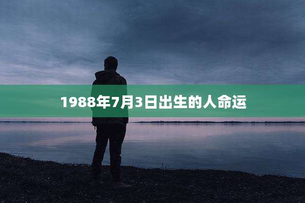 1988年7月3日出生的人命运