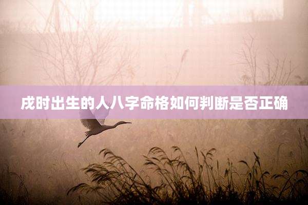 戌时出生的人八字命格如何判断是否正确