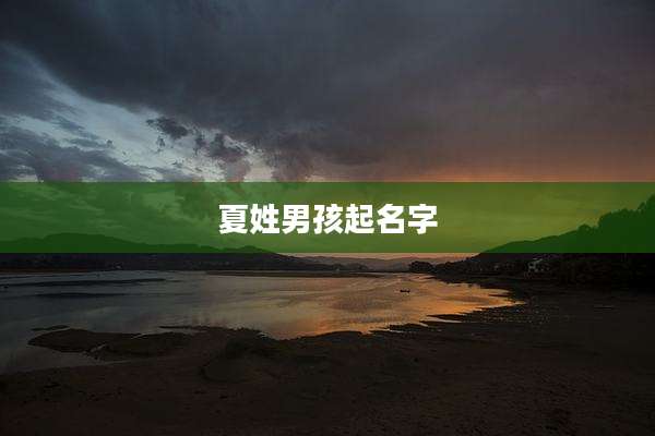 夏姓男孩起名字