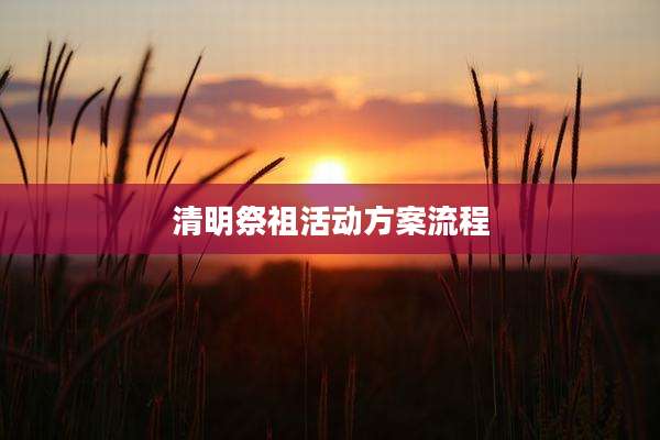清明祭祖活动方案流程