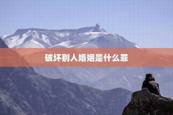 破坏别人婚姻是什么罪