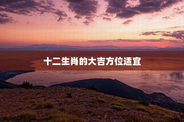 十二生肖的大吉方位适宜