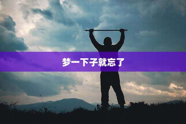 梦一下子就忘了