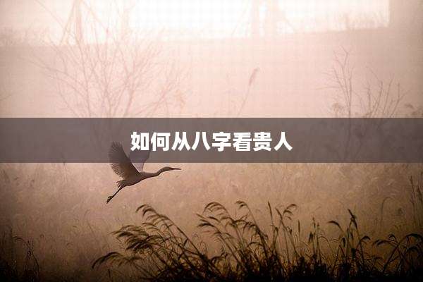 如何从八字看贵人