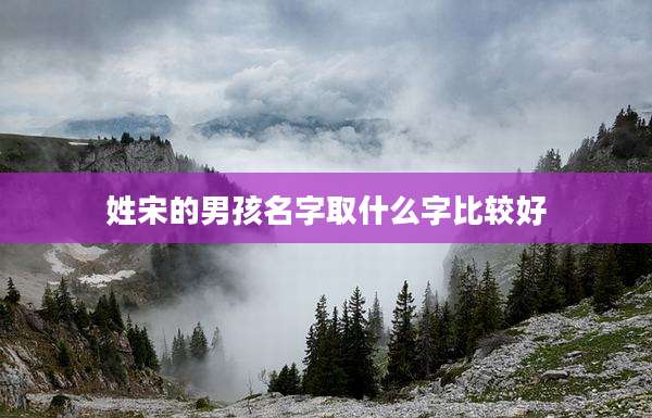 姓宋的男孩名字取什么字比较好