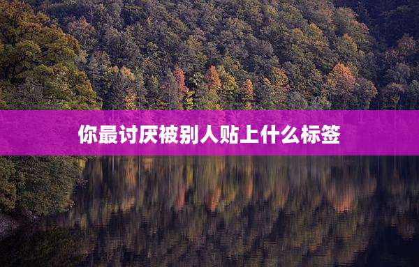 你最讨厌被别人贴上什么标签