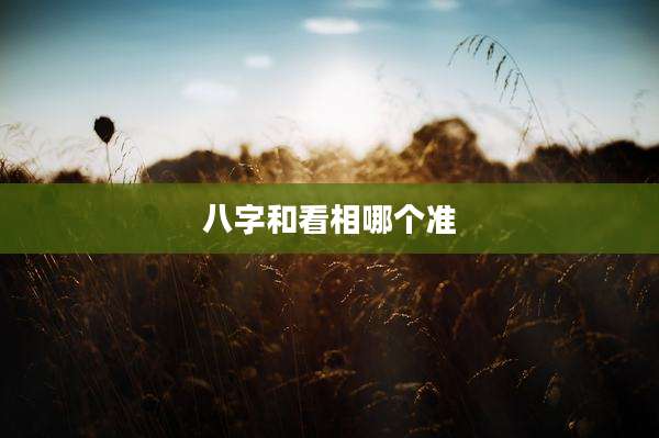 八字和看相哪个准