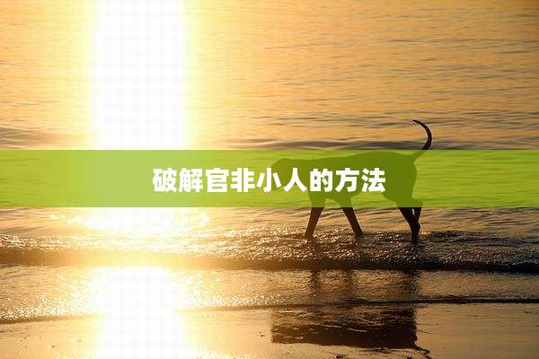 破解官非小人的方法