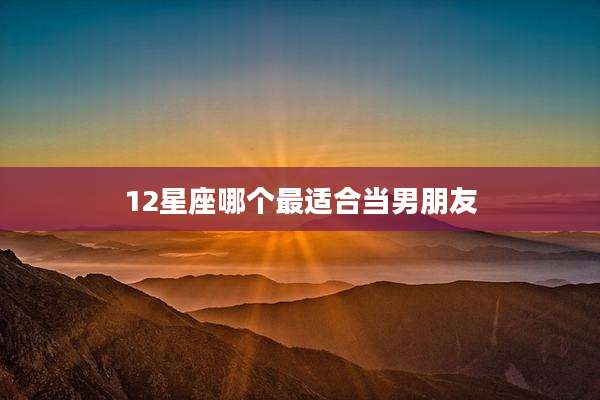 12星座哪个最适合当男朋友