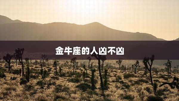 金牛座的人凶不凶