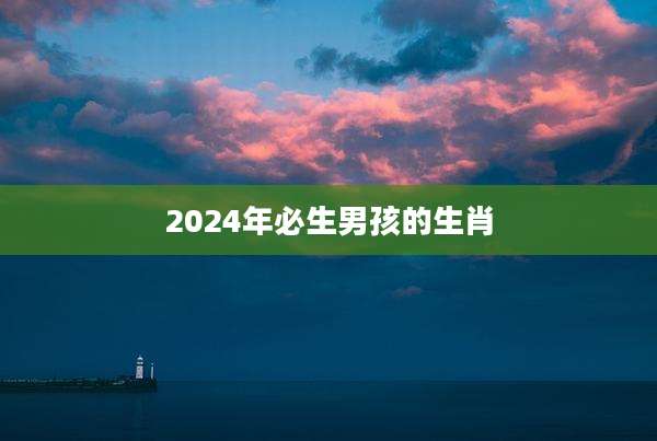 2024年必生男孩的生肖