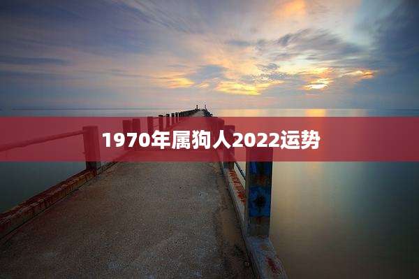 1970年属狗人2022运势