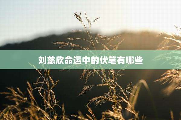 刘慈欣命运中的伏笔有哪些