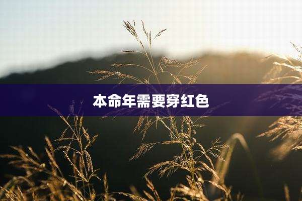 本命年需要穿红色