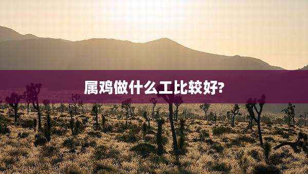 属鸡做什么工比较好?