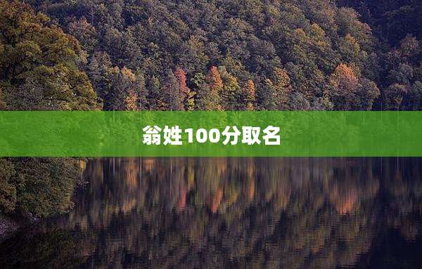 翁姓100分取名
