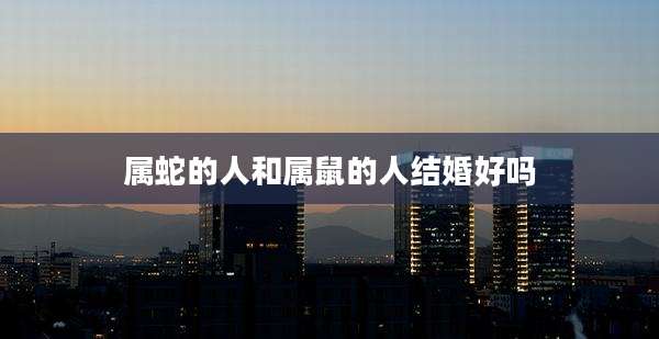 属蛇的人和属鼠的人结婚好吗
